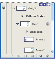 Slice with animation frames in the Over state