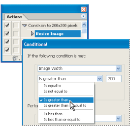 Setting up a conditional for a recorded action