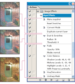 Action applied to an image
