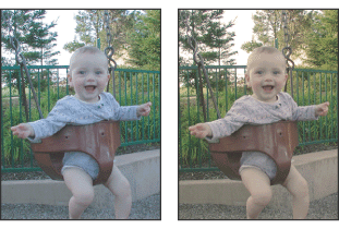 Original image, and Warming Filter (81) with 60% Density applied