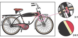 Example of a vector graphic at different levels of magnification