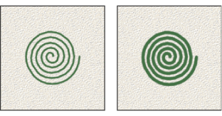 Brush strokes with different diameter values