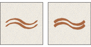 Angled brushes create a chiseled stroke