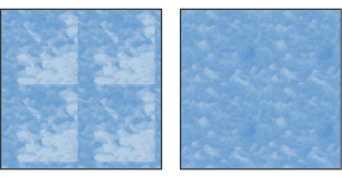 Generated pattern with Smoothness of 1 (left) and Smoothness of 3 (right)