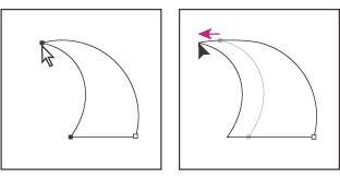Select points anchoring a curve. Then drag to move the curve.