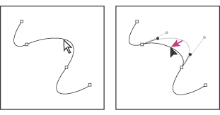 Click to select the curve segment. Then drag to adjust.